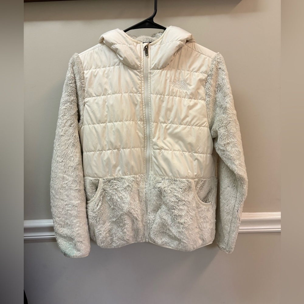 The North Face Cream Jacket with Faux Fur Collar